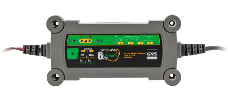 GYS Ladegerät Autobatterieladegerät, Lithiumbatterieladegerät 6A für Autos und Motorräder, Erhaltungsladegerät, grau von GYS