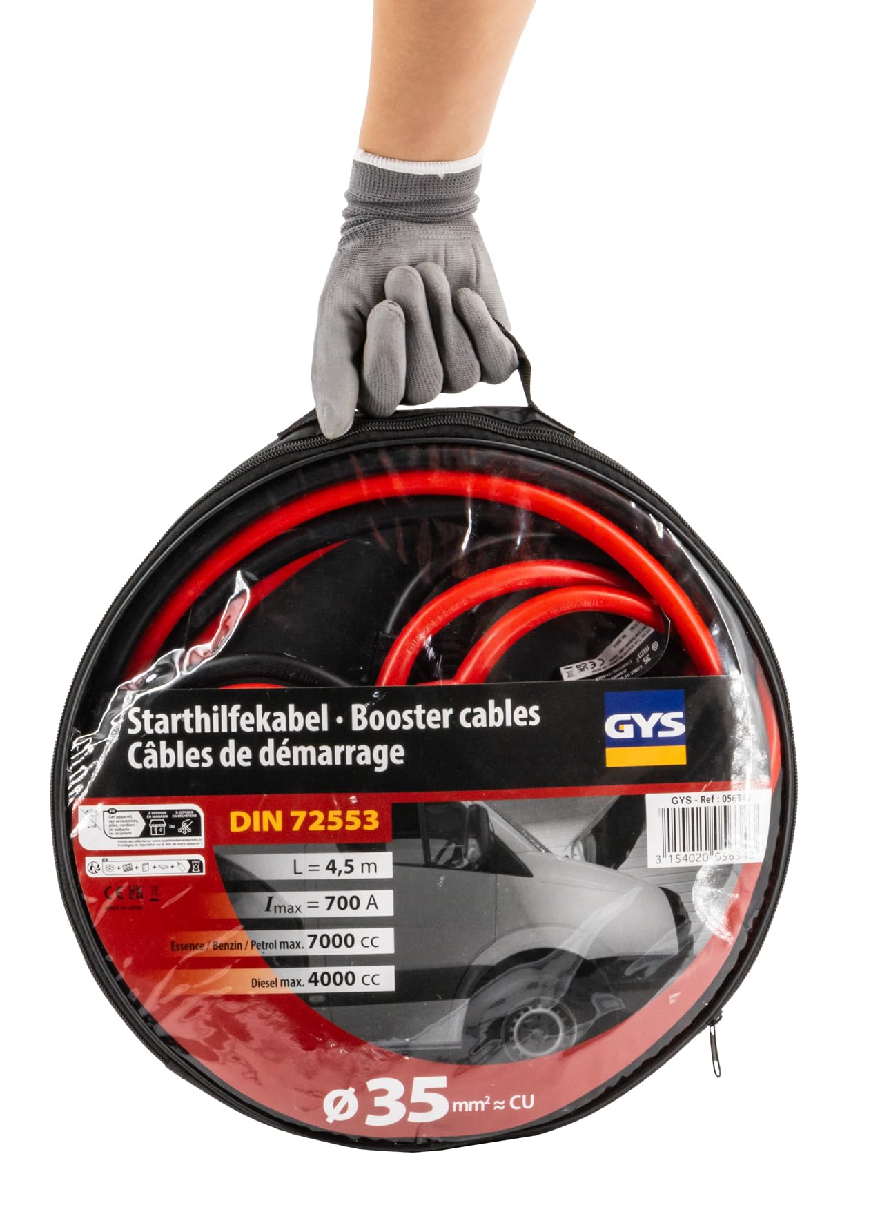 GYS 056343 Starthilfekabel 35mm² 4,5m Überbrückungskabel PKW 700A LKW GYS 056343 Starthilfekabel 35mm² 4,5m Überbrückungskabel PKW 700A LKW von GYS