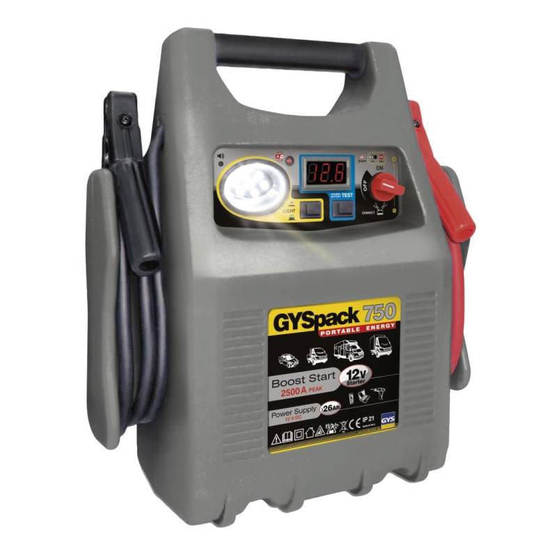 GYS Schnellstartsystem Gyspack 750 026179 Starthilfestrom (12 V)=750 A Arbeitsleuchte, Spannungswandler 230 V, Verpolun von GYS