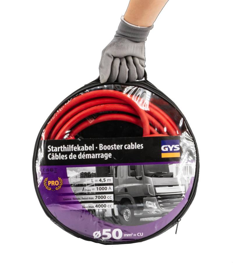 Starthilfekabel Isolierte Klemmen - 1000 A - Durchmesser 50 mm² - 2X4, 5 M von GYS