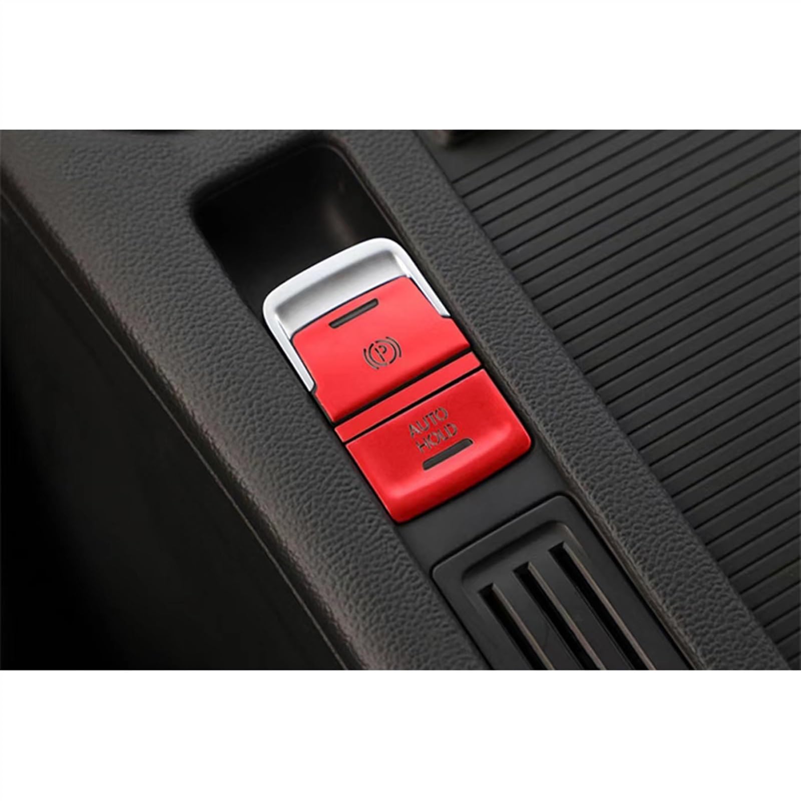 GYTTAK Auto Decal Interieur Kompatibel Mit VW Für Passat B8 2017 2018 2019 2020 AT Auto Zentrale Handbremse Auto Hold P Taste Türschloss Schalterabdeckung Trim Cap Aufkleber(Red) von GYTTAK