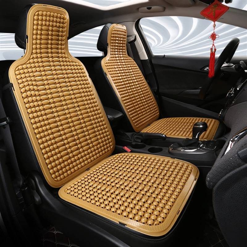 GYTTAK Auto-Schonbezüge 1Pcs Universal Sommer Auto Sitz Kühlen Kissen PVC Perlen Massage Automobil Stuhl Abdeckung Mit Weiche Taille Matte Langlebig Atmungsaktiv(1PCS Yellow,A) von GYTTAK