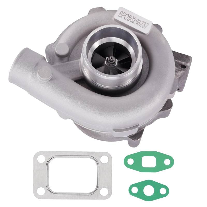 GYTTAK Motor-Turbolader Auspuff Turbo Turbolader Für T04E T3/T4 A/R 0,63 44 5-Bolzen 400 + HP Boost Universal Turbolader + Dichtung von GYTTAK