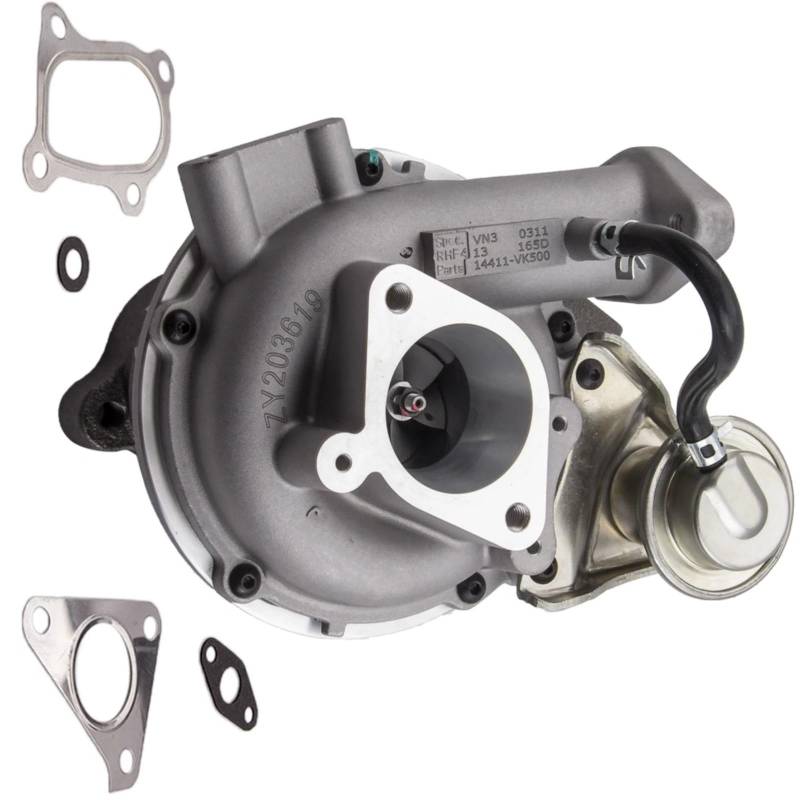 GYTTAK Motor-Turbolader Kompatibel Mit Nissan Für X-Trail 2.2 LD YD22ETI 136 PS 2001 2002 2003 Abgasturbolader VN3; 14411-VK500 Turbinen-Turbokompressor von GYTTAK