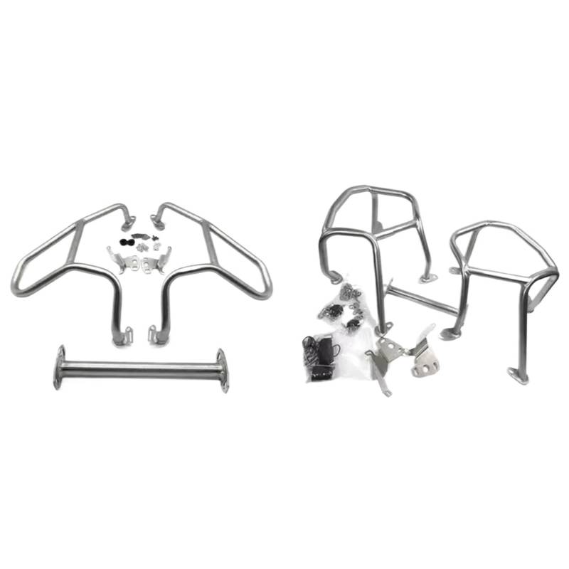 GYTTAK Motorrad Motorschutzbügel Kompatibel Mit Für R1250GS LC 2019 2020 2021 2022 2023 Motorrad Highway Motorschutz Crash Bar Rahmen Stoßfänger Verkleidung Schutzstangen(Silver,1 Set) von GYTTAK