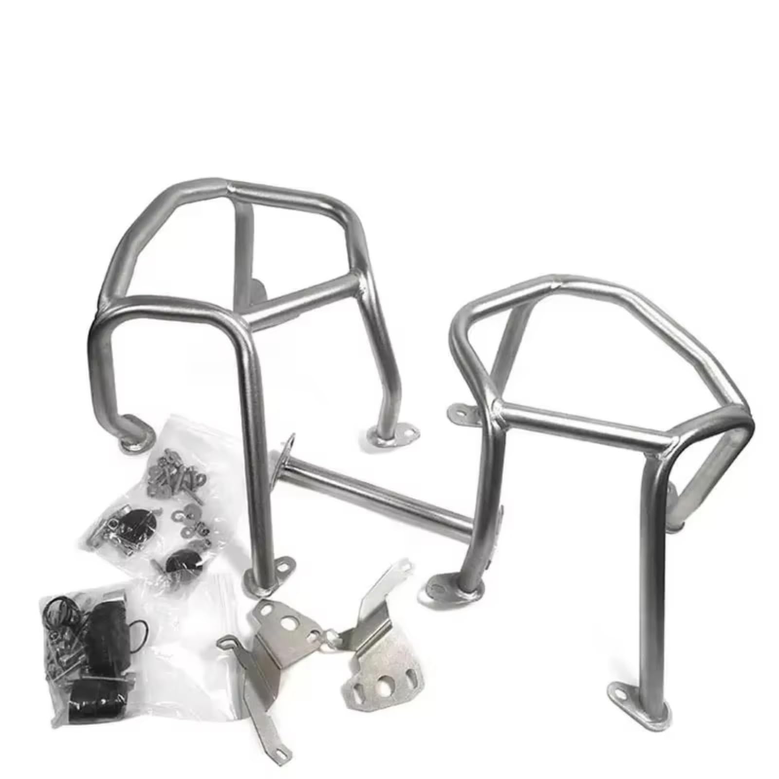 GYTTAK Motorrad Motorschutzbügel Kompatibel Mit Für R1250GS LC 2019 2020 2021 2022 2023 Motorrad Highway Motorschutz Crash Bar Rahmen Stoßfänger Verkleidung Schutzstangen(Silver,Lower) von GYTTAK