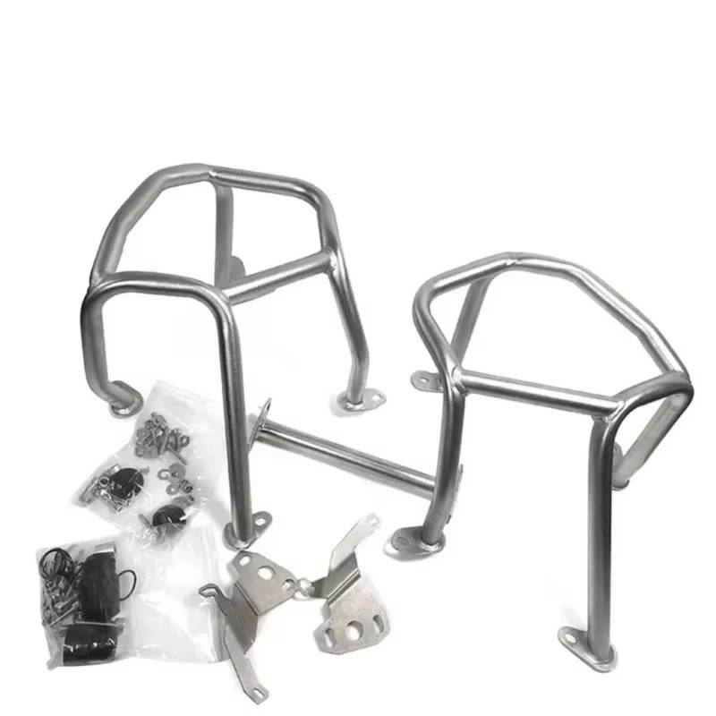GYTTAK Motorrad Motorschutzbügel Kompatibel Mit Für R1250GS LC 2019 2020 2021 2022 2023 Motorrad Highway Motorschutz Crash Bar Rahmen Stoßfänger Verkleidung Schutzstangen(Silver,Lower) von GYTTAK
