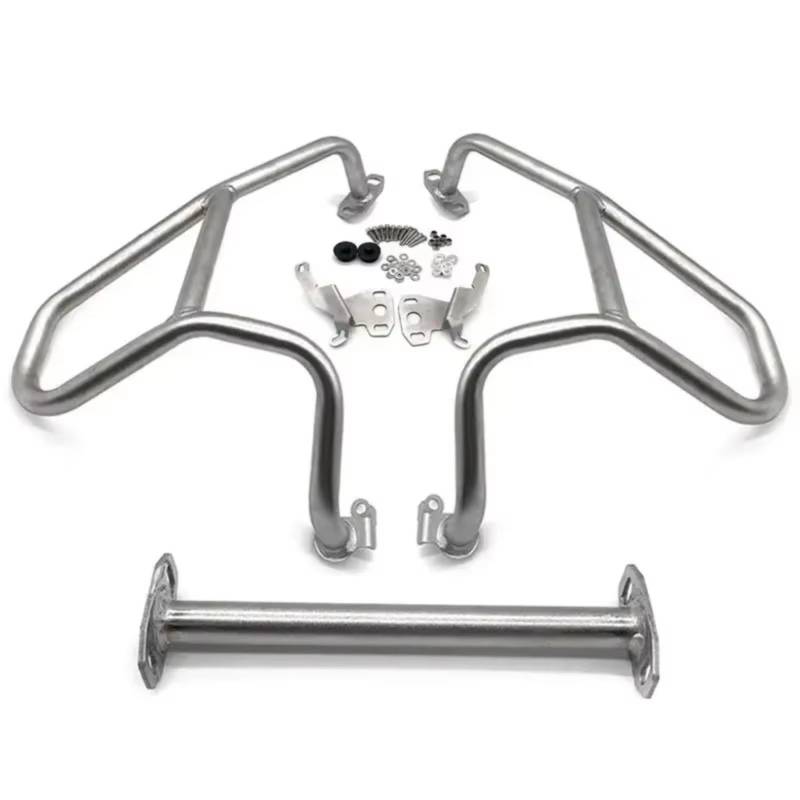 GYTTAK Motorrad Motorschutzbügel Kompatibel Mit Für R1250GS LC 2019 2020 2021 2022 2023 Motorrad Highway Motorschutz Crash Bar Rahmen Stoßfänger Verkleidung Schutzstangen(Silver,Upper) von GYTTAK