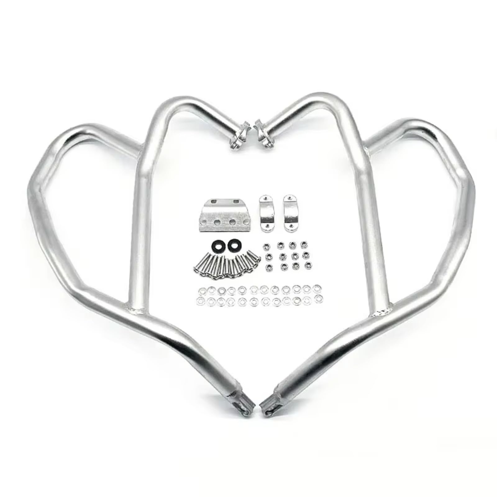 GYTTAK Motorrad Motorschutzbügel Kompatibel Mit NC750X 2021 2022 2023 2024 Motorradzubehör Motorradmotor Fallrahmenschutz Sturzbügel Stoßfänger Stahlschutzstangen(Silver) von GYTTAK