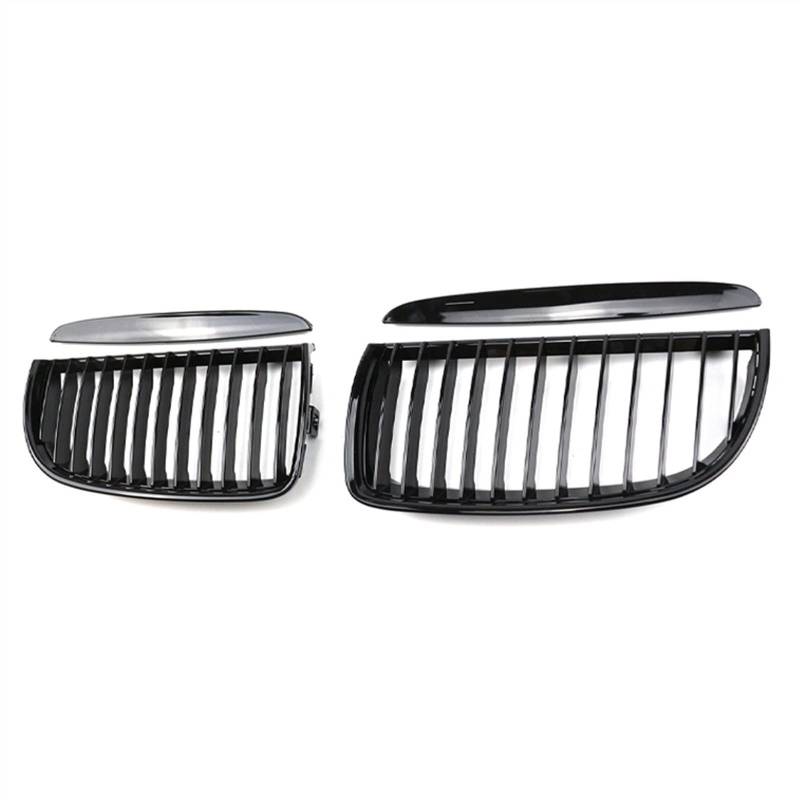 GYTTAK NierenGrill Kompatibel Mit 3er Für E90 E91 2005 2006 2007 2008 Nierengitter Lufteinlass Grill Auto Frontgitter Stoßstange Motorhaube Obere Gitterabdeckung(Gloss Black) von GYTTAK
