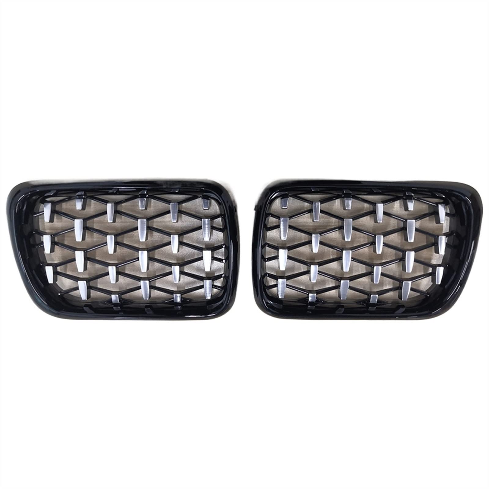 GYTTAK NierenGrill Kompatibel Mit E36 M3 1997 1998 1999 Auto Snap-on Front Nierengitter Obere Grillabdeckung Lufteinlassgitter(Silver Black) von GYTTAK