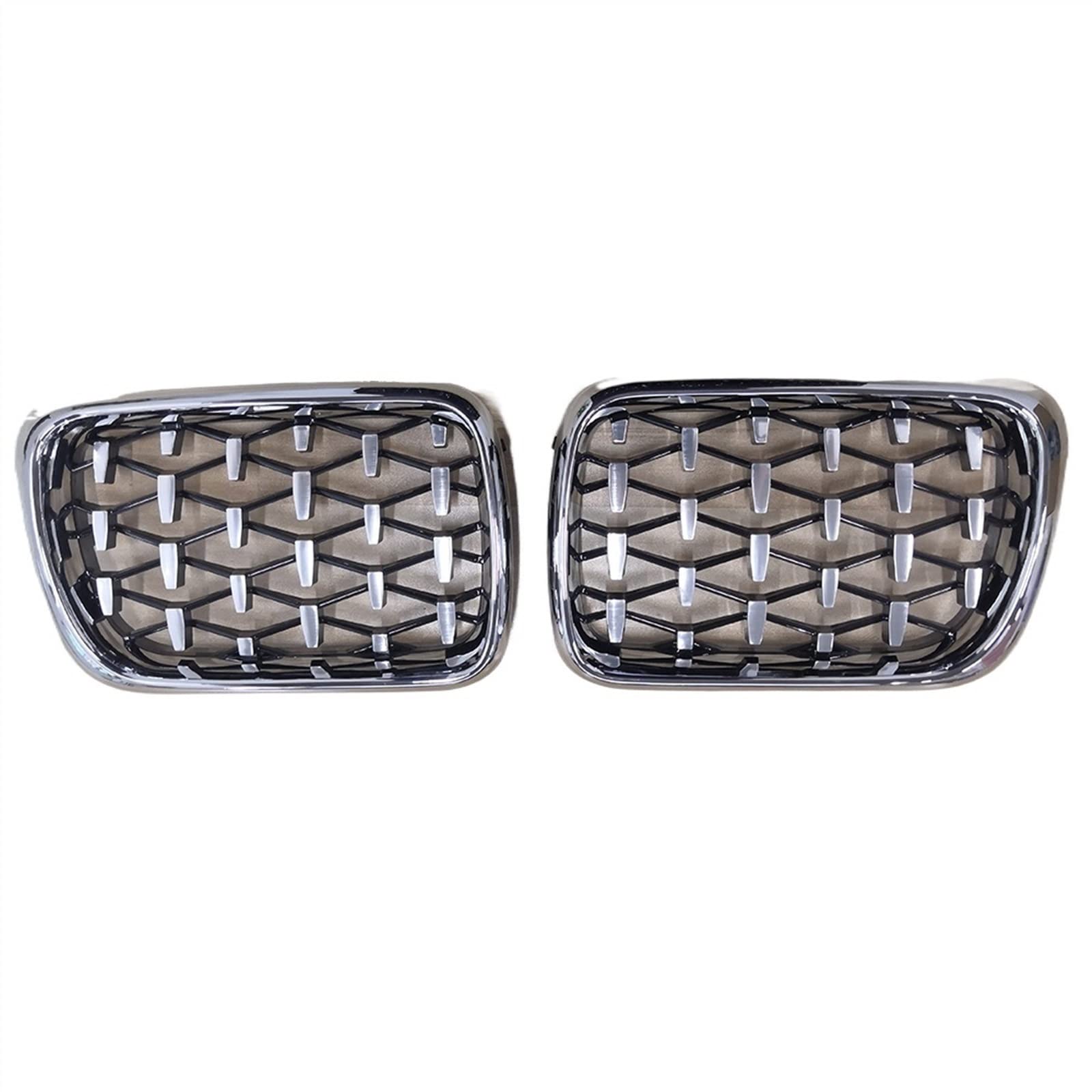 GYTTAK NierenGrill Kompatibel Mit E36 M3 1997 1998 1999 Obere Kühlergrillabdeckung des Autos Frontstoßstangenhaube Nierengitter Lufteinlassgrill(All Silver) von GYTTAK