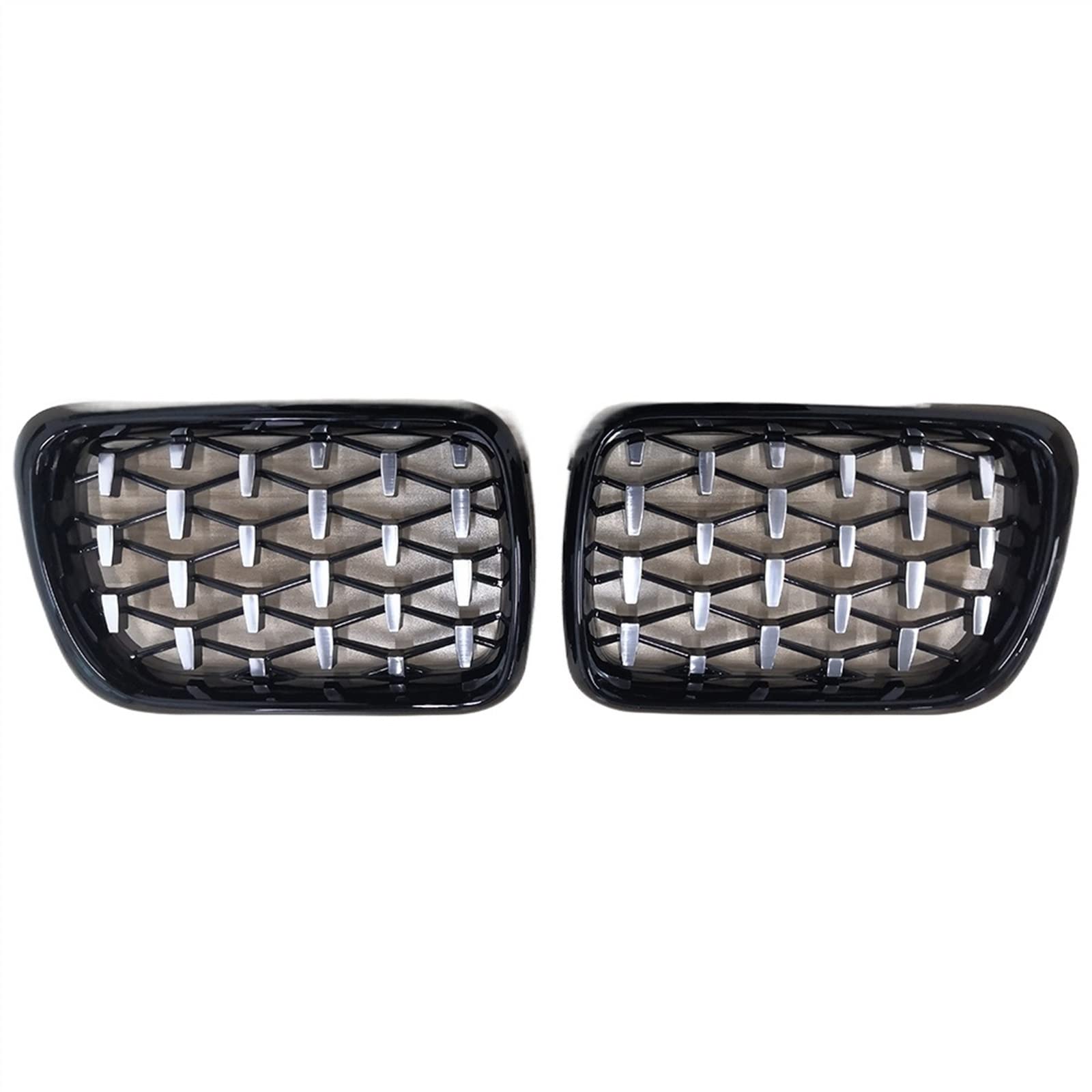 GYTTAK NierenGrill Kompatibel Mit E36 M3 1997 1998 1999 Obere Kühlergrillabdeckung des Autos Frontstoßstangenhaube Nierengitter Lufteinlassgrill(Black Silver) von GYTTAK