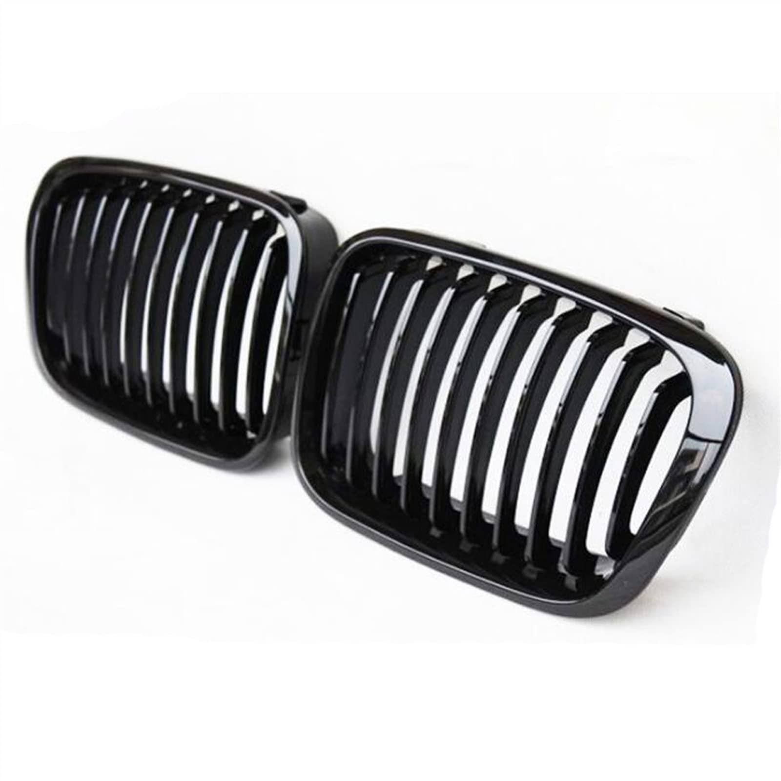 GYTTAK NierenGrill Kompatibel Mit E46 4 Türer 1998 1999 2000 2001 Auto-Doppellamellen-Grill-Stoßfänger-Hauben-Abdeckungs-Front-Nieren-Grill-Lufteinlass-Grill-oberer Grill(Gloss Black) von GYTTAK