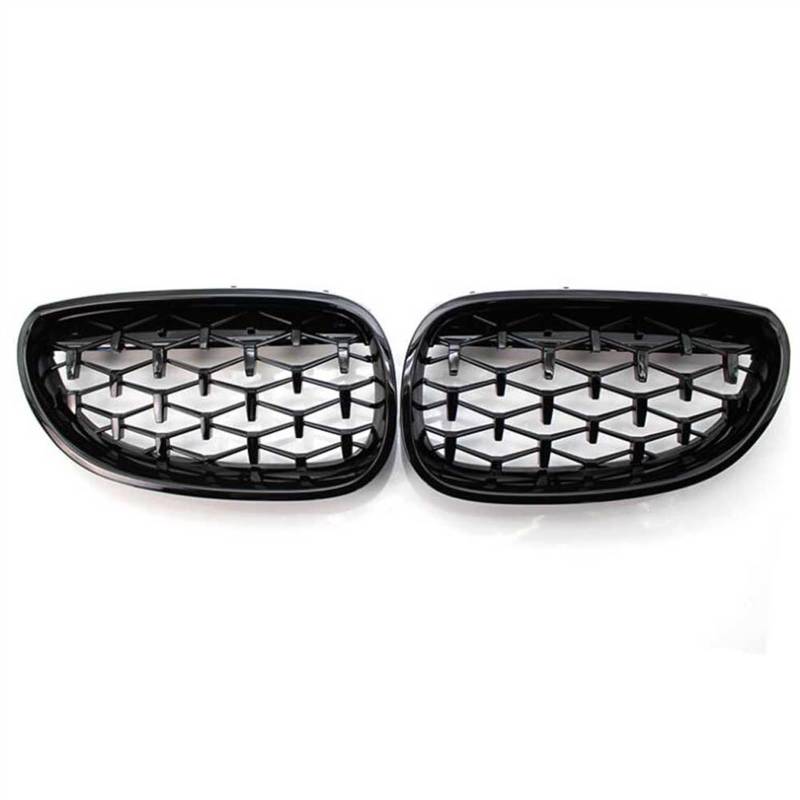 GYTTAK NierenGrill Kompatibel Mit E60 E61 2003 2004 2005 2006 2007 2008 2009 Auto Front Nierengitter Lufteinlass Grill Stoßstange Haube Lufteinlass Grill(Black Silver) von GYTTAK