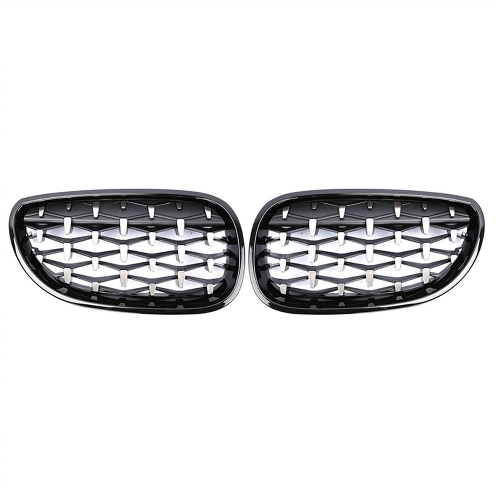 GYTTAK NierenGrill Kompatibel Mit E60 E61 5er 2003 2004 2005 2006 2007 2008 2009 Auto-Front-Nierengitter, Stoßstangen-Abdeckhaube, Oberer Grill(Full Silver) von GYTTAK
