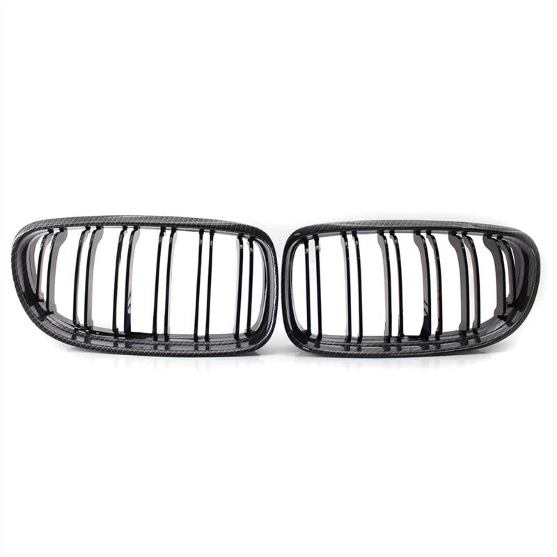 GYTTAK NierenGrill Kompatibel Mit E90 E91 2009 2010 2011 2012 Obere Kühlergrill-Abdeckung Carbon-Faser-Stoßfänger-Auto-Front-Nieren-Grill-Doppellamellen-Grill(Fiber Bumper) von GYTTAK
