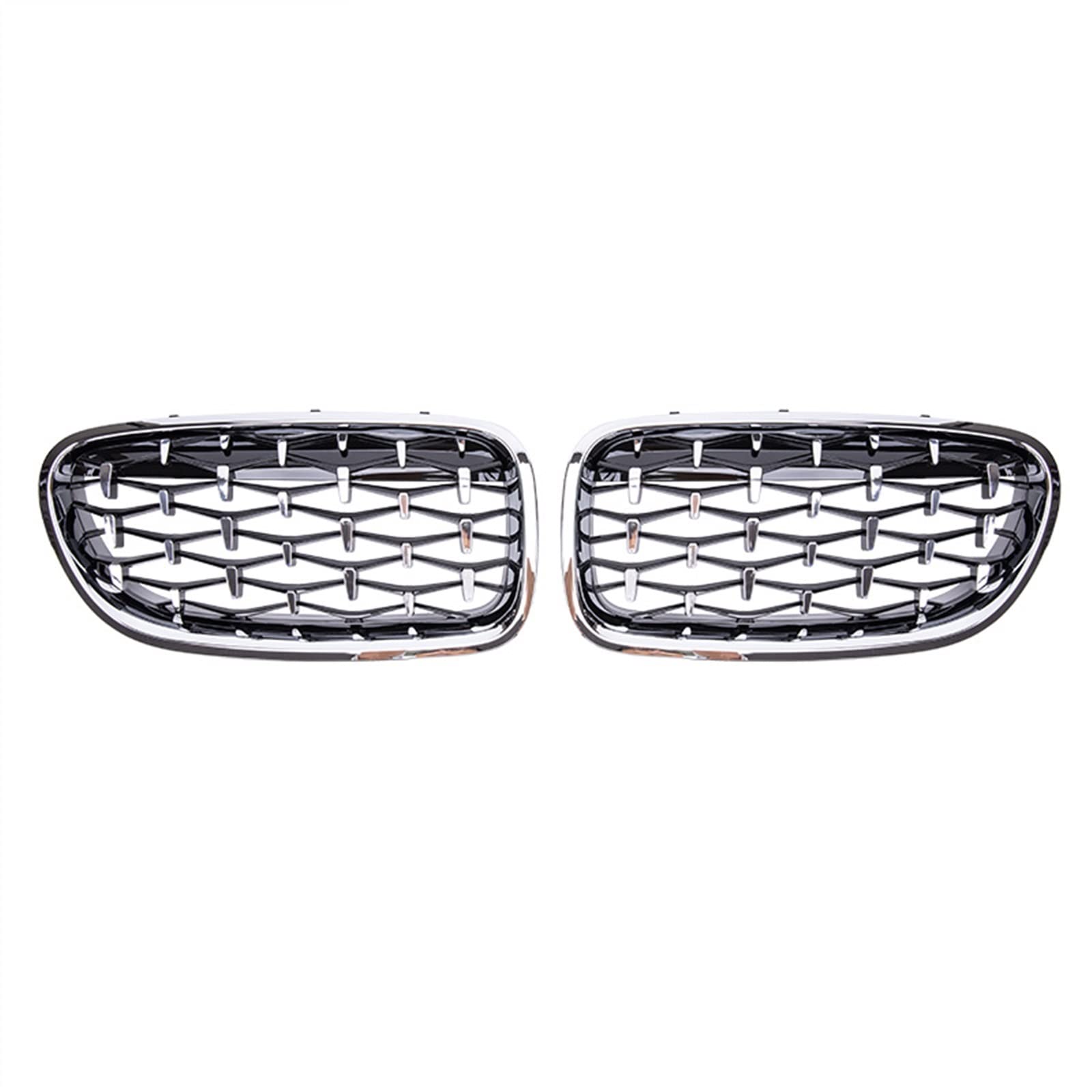 GYTTAK NierenGrill Kompatibel Mit F10 F18 520 523 525 2010 2011 2012 2013 2014 2015 2016 2017 Auto-Stoßfängerhaube Obere Snap-on-Front-Nierengitter(Full Silver) von GYTTAK