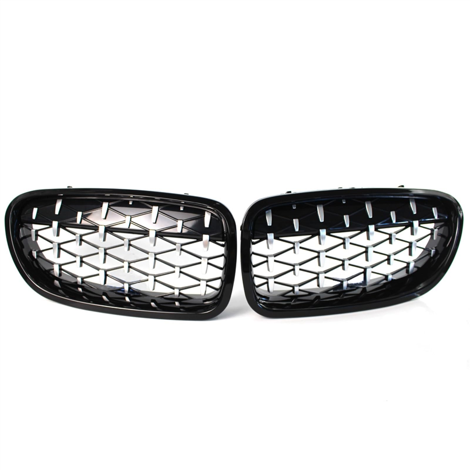 GYTTAK NierenGrill Kompatibel Mit F10 F18 520i 525i 2010 2011 2012 2013 2014 2015 2016 Auto-Doppellamellengrill Frontlufteinlassgrill Stoßstangengitter Nierengrill(Black Silver) von GYTTAK