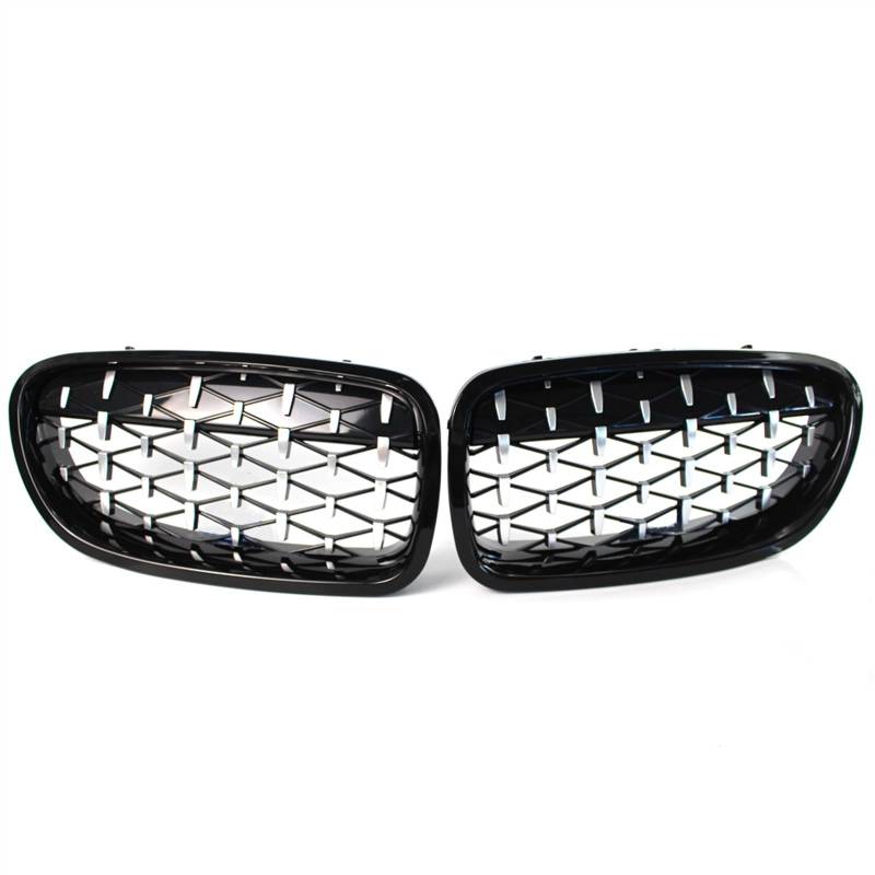 GYTTAK NierenGrill Kompatibel Mit F10 F18 520i 525i 2010 2011 2012 2013 2014 2015 2016 Auto-Doppellamellengrill Frontlufteinlassgrill Stoßstangengitter Nierengrill(Black Silver) von GYTTAK