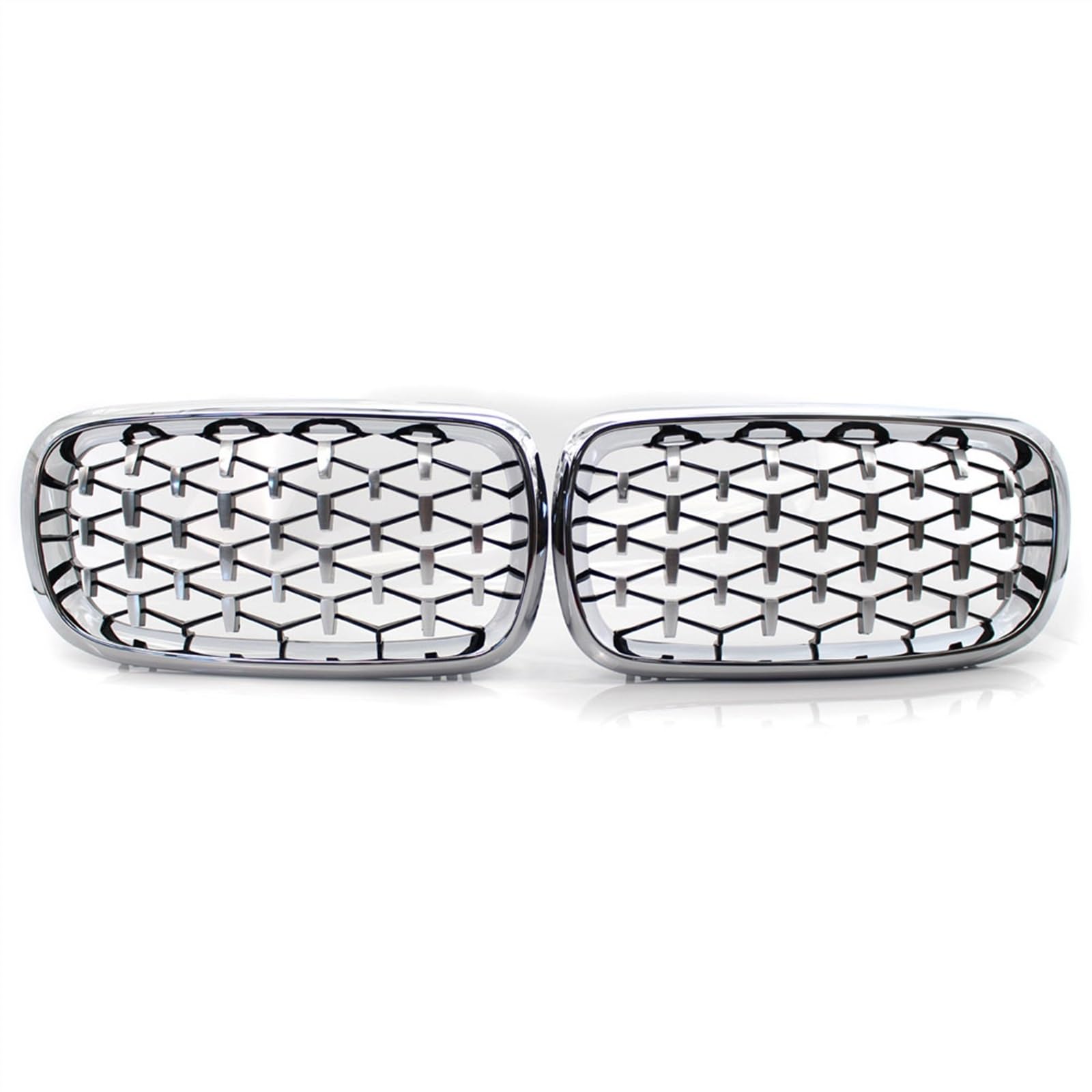 GYTTAK NierenGrill Kompatibel Mit F15 X5 F16 X6 2014 2015 2016 2017 Auto Lufteinlass Grill Stoßstange Haube Front Nierengitter Obere Grillabdeckung(Chrome) von GYTTAK