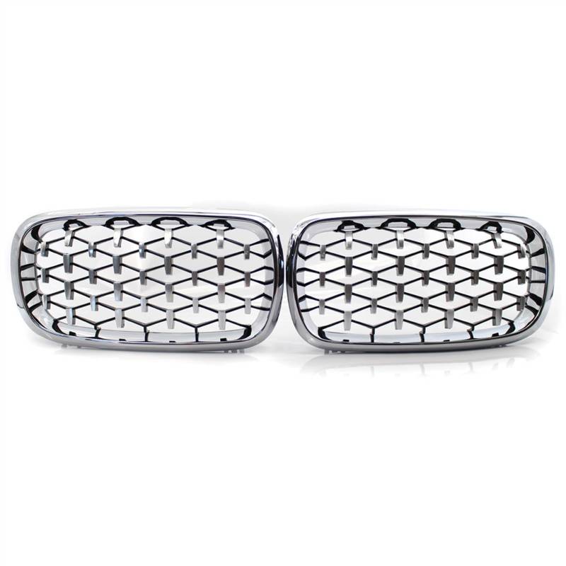 GYTTAK NierenGrill Kompatibel Mit F15 X5 F16 X6 2014 2015 2016 2017 Auto Lufteinlass Grill Stoßstange Haube Front Nierengitter Obere Grillabdeckung(Chrome) von GYTTAK