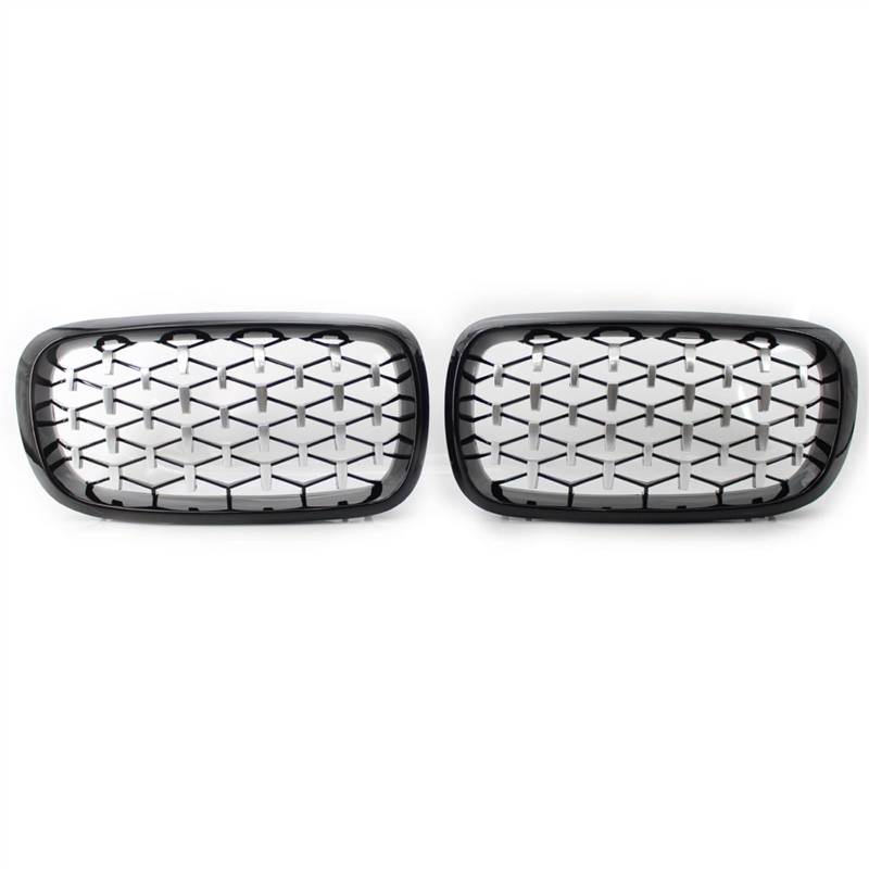 GYTTAK NierenGrill Kompatibel Mit F15 X5 F16 X6 2014 2015 2016 2017 Auto Vorne Nierengitter Oberer Grill Abdeckung Stoßstange Haube Lufteinlass Grill(Black and Silver) von GYTTAK