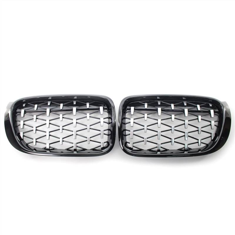 GYTTAK NierenGrill Kompatibel Mit F25 F26 X3 X4 2014 2015 2016 2017 2018 Nierengitter Lufteinlass Grill Auto Frontgitter Stoßstange Motorhaube Obere Gitterabdeckung(Silver and Black) von GYTTAK