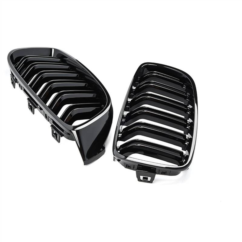 GYTTAK NierenGrill Kompatibel Mit F32 F33 F36 F82 420i 428i 435i M4 2013 2014 Nierengitter Lufteinlass Grill Auto Frontgitter Stoßstange Haube Obere Gitterabdeckung(Gloss Black) von GYTTAK
