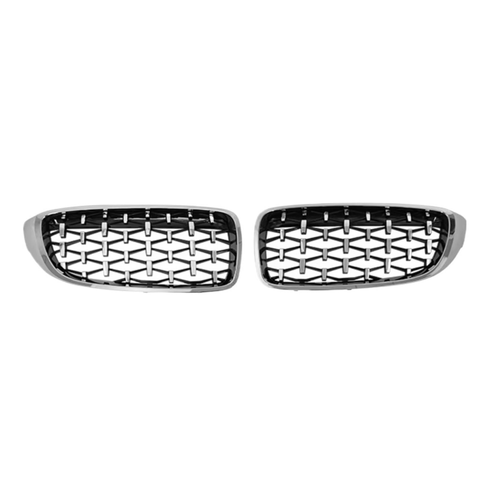 GYTTAK NierenGrill Kompatibel Mit Für F32 F33 F36 F80 F82 425i 430i 440i 435i 2013 2014 2015 2016 2017 2018 Frontstoßstange Nierengrill Diamond Racing Grille(Silver) von GYTTAK