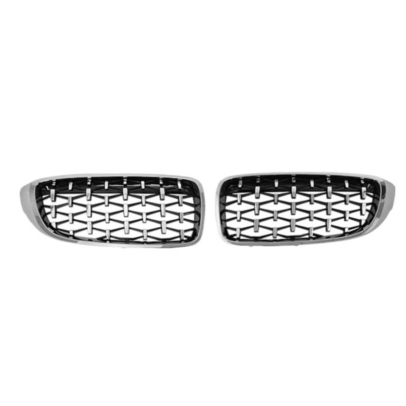 GYTTAK NierenGrill Kompatibel Mit Für F32 F33 F36 F80 F82 425i 430i 440i 435i 2013 2014 2015 2016 2017 2018 Frontstoßstange Nierengrill Diamond Racing Grille(Silver) von GYTTAK