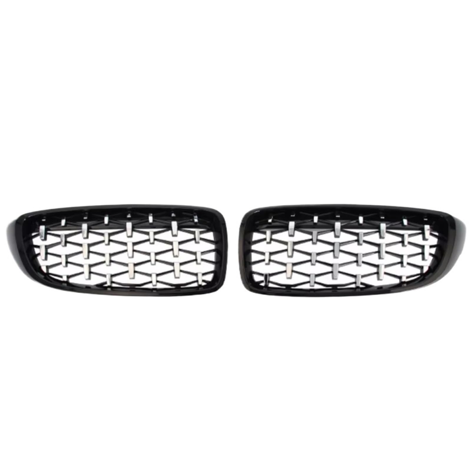 GYTTAK NierenGrill Kompatibel Mit Für F32 F33 F36 F80 F82 425i 430i 440i 435i 2013 2014 2015 2016 2017 2018 Frontstoßstange Nierengrill Diamond Racing Grille(Silver+Black) von GYTTAK