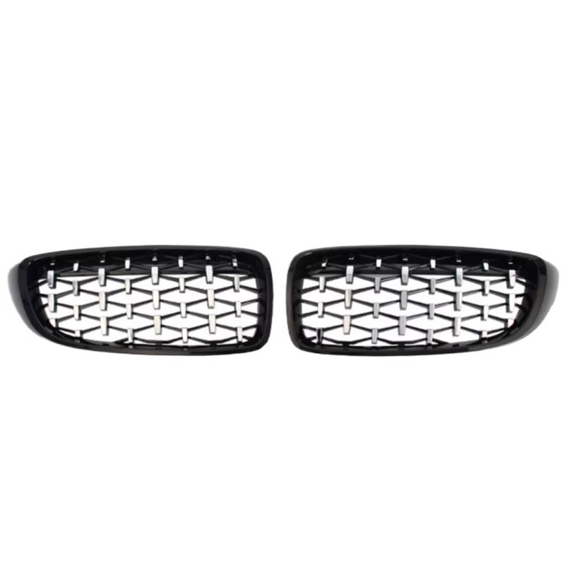 GYTTAK NierenGrill Kompatibel Mit Für F32 F33 F36 F80 F82 425i 430i 440i 435i 2013 2014 2015 2016 2017 2018 Frontstoßstange Nierengrill Diamond Racing Grille(Silver+Black) von GYTTAK