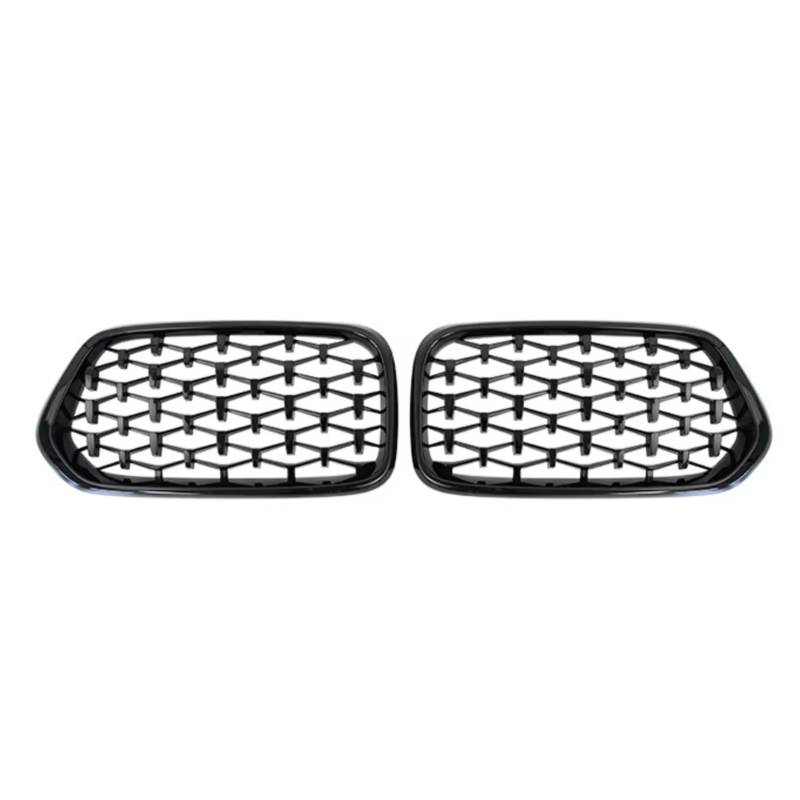 GYTTAK NierenGrill Kompatibel Mit Für X2 F39 2018 2019 2020 2021, Auto-Meteor-Stil-Grill, Frontstoßstange, Diamant-Nierengrill, Renngitter, Autozubehör(Black) von GYTTAK