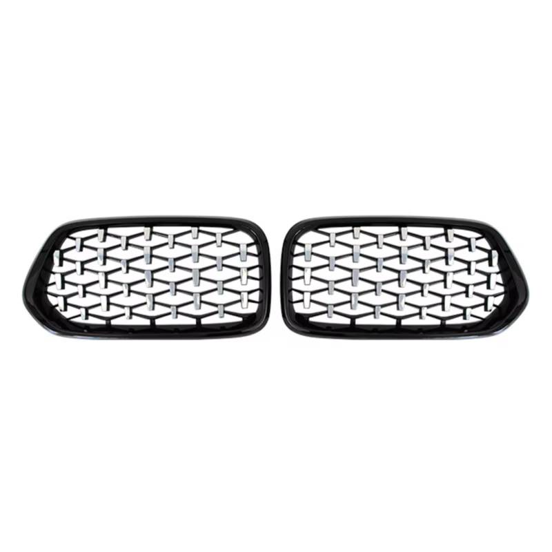 GYTTAK NierenGrill Kompatibel Mit Für X2 F39 2018 2019 2020 2021, Auto-Meteor-Stil-Grill, Frontstoßstange, Diamant-Nierengrill, Renngitter, Autozubehör(Gray) von GYTTAK