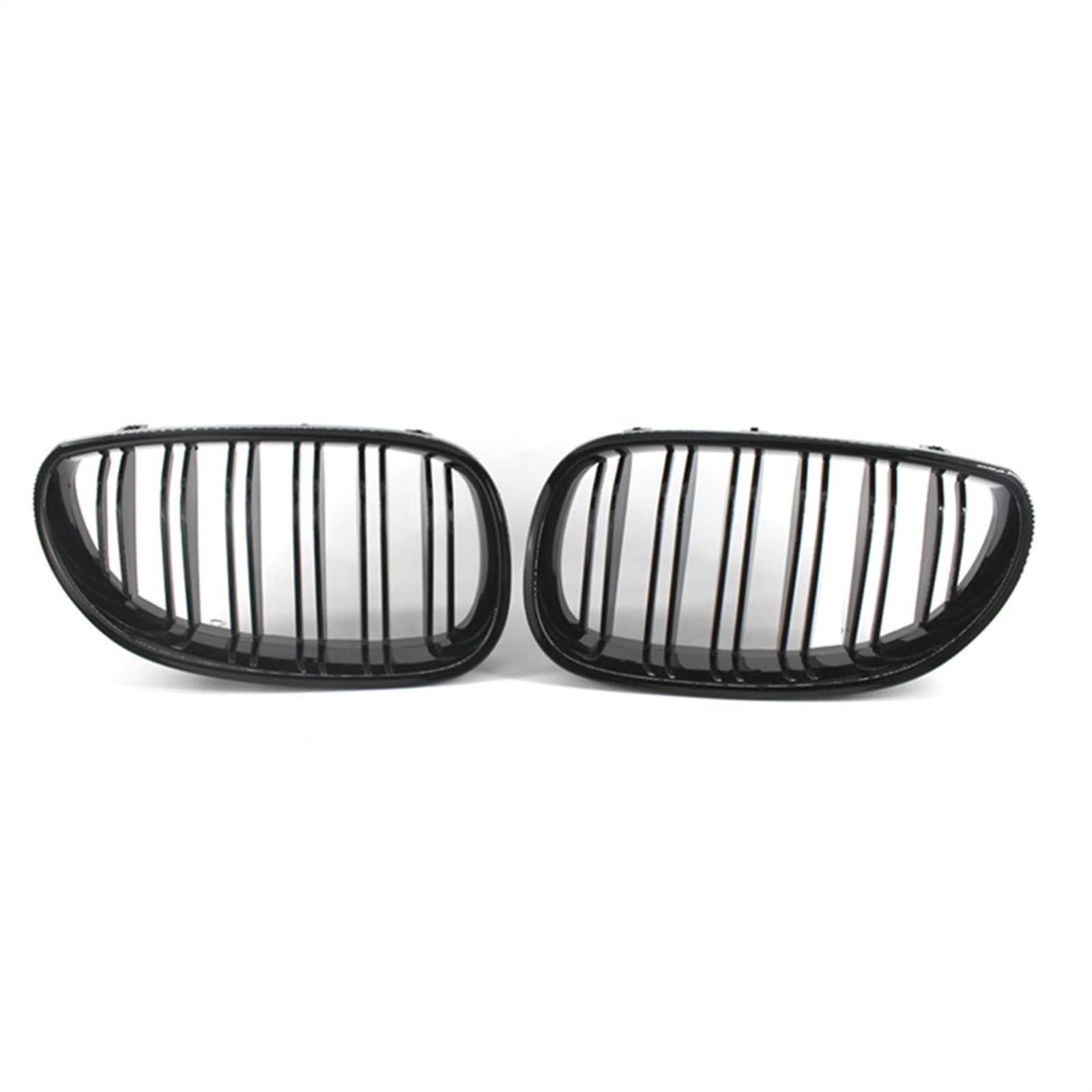 GYTTAK NierenGrill Kompatibel Mit M5 E60 E61 2003 2004 2005 2006 2007 2008 2009 2010 Auto Snap-on Obere Grillabdeckung Front Nierengitter Doppellamellen(Gloss Black) von GYTTAK