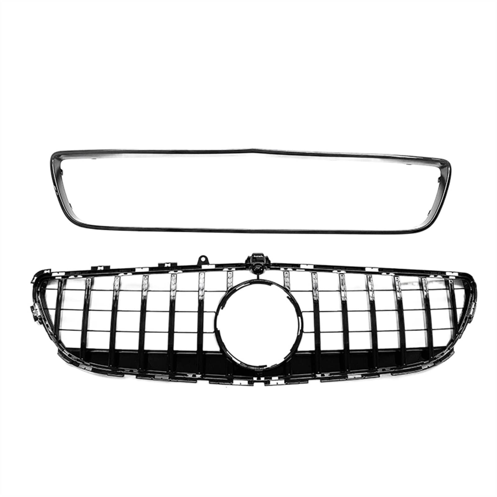 GYTTAK NierenGrill Kompatibel Mit Mercedes Für Benz Für W218 GT R CLS-Klasse 2015 2016 2017 2018. Vorderer Kühlergrill, Obere Stoßstangenhaube, Mesh-Kühler-Lüftungsgitter von GYTTAK