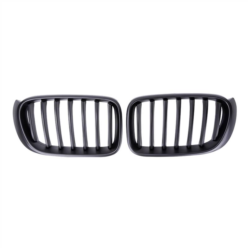 GYTTAK NierenGrill Kompatibel Mit X3 X4 F25 F26 2014 2015 2016 2017 Auto Snap-on Front Nierengitter Lufteinlass Grill Stoßstange Haube(Matte Black) von GYTTAK