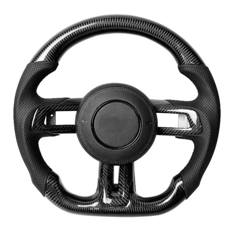 GYTTAK Sportlenkräder Kompatibel Mit Ford Für Mustang 2018 2019 2020 2021 2022 2023 GT Für Shelby Carbon Fiber Auto Lenkrad Innenraum Ersatz Styling Teile von GYTTAK