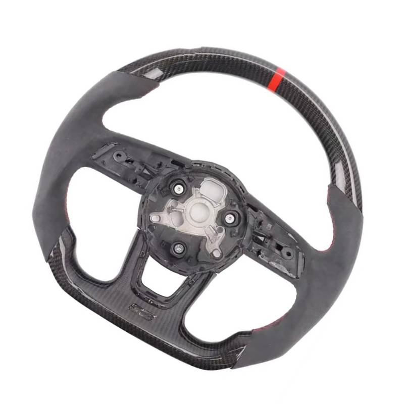 GYTTAK Sportlenkräder Kompatibel Mit Für A3 A4 A5 B9 RS/S Logo Sportlenkräder Carbonfaser-Autolenkradsockelbaugruppe Autoteile(with S Logo) von GYTTAK