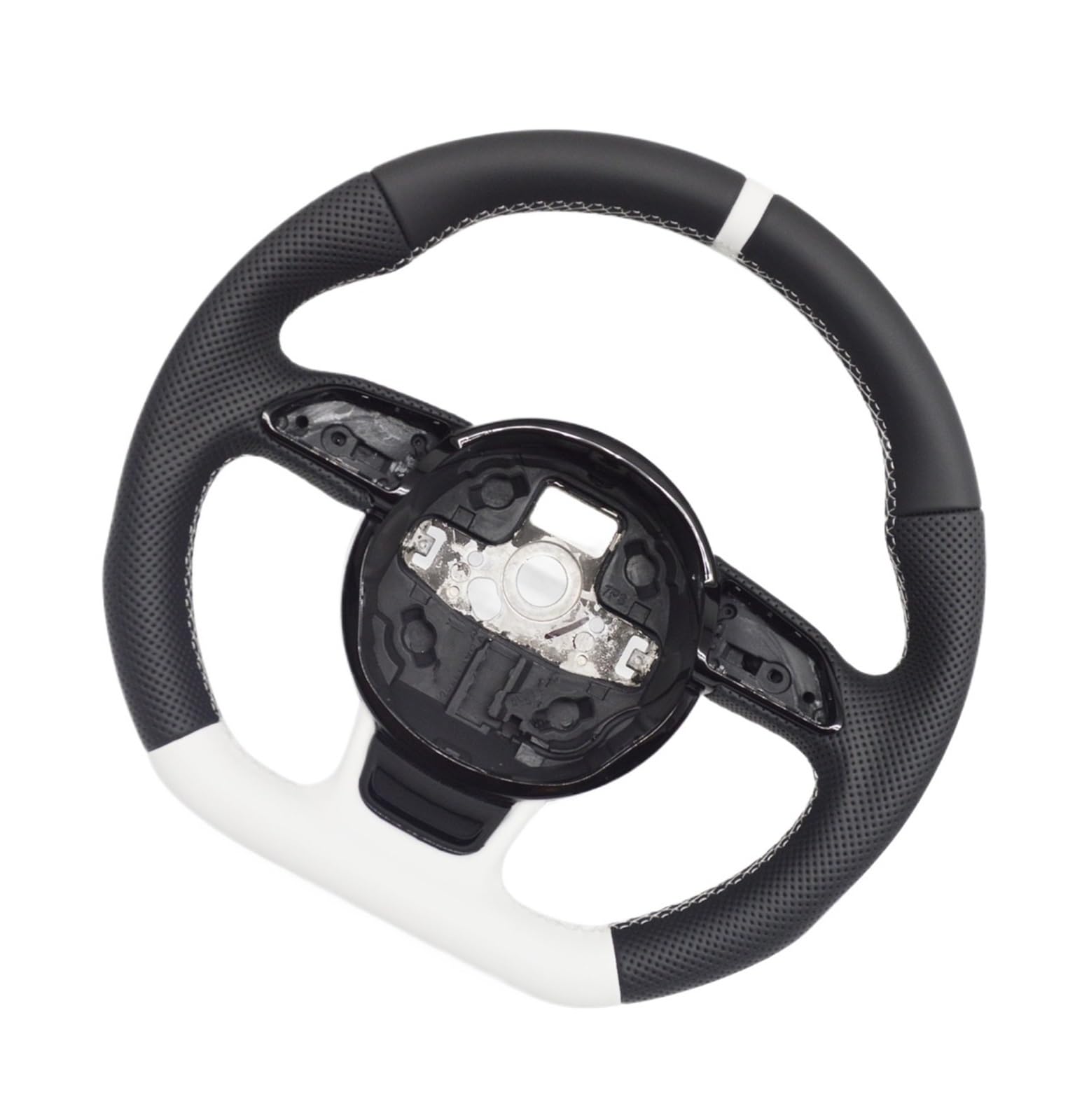 GYTTAK Sportlenkräder Kompatibel Mit Für A3 A4 A5 S5 Q3 Q5 SQ5 Halbperforiertes Multifunktions-Lenkrad-Modifikations-Autozubehör(No Logo with Hole) von GYTTAK