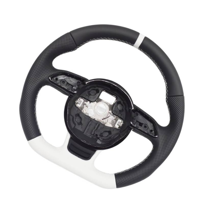 GYTTAK Sportlenkräder Kompatibel Mit Für A3 A4 A5 S5 Q3 Q5 SQ5 Halbperforiertes Multifunktions-Lenkrad-Modifikations-Autozubehör(No Logo with Hole) von GYTTAK