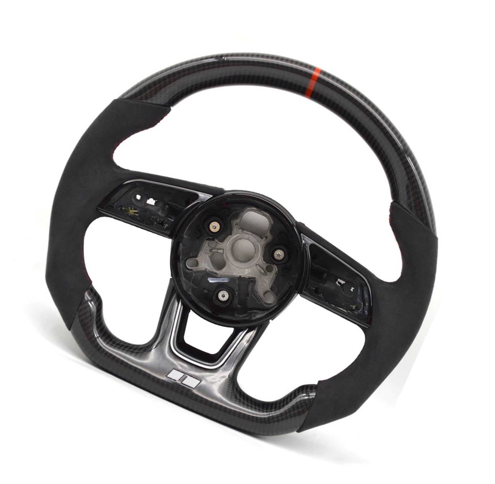 GYTTAK Sportlenkräder Kompatibel Mit Für A3 A4 B9 A5 S3 S4 S5 RS3 RS4 RS5 2017 2018 2019 2020 2021 Autosport-Lenkräder Modifikation Autozubehör(Red,RS Logo 4) von GYTTAK