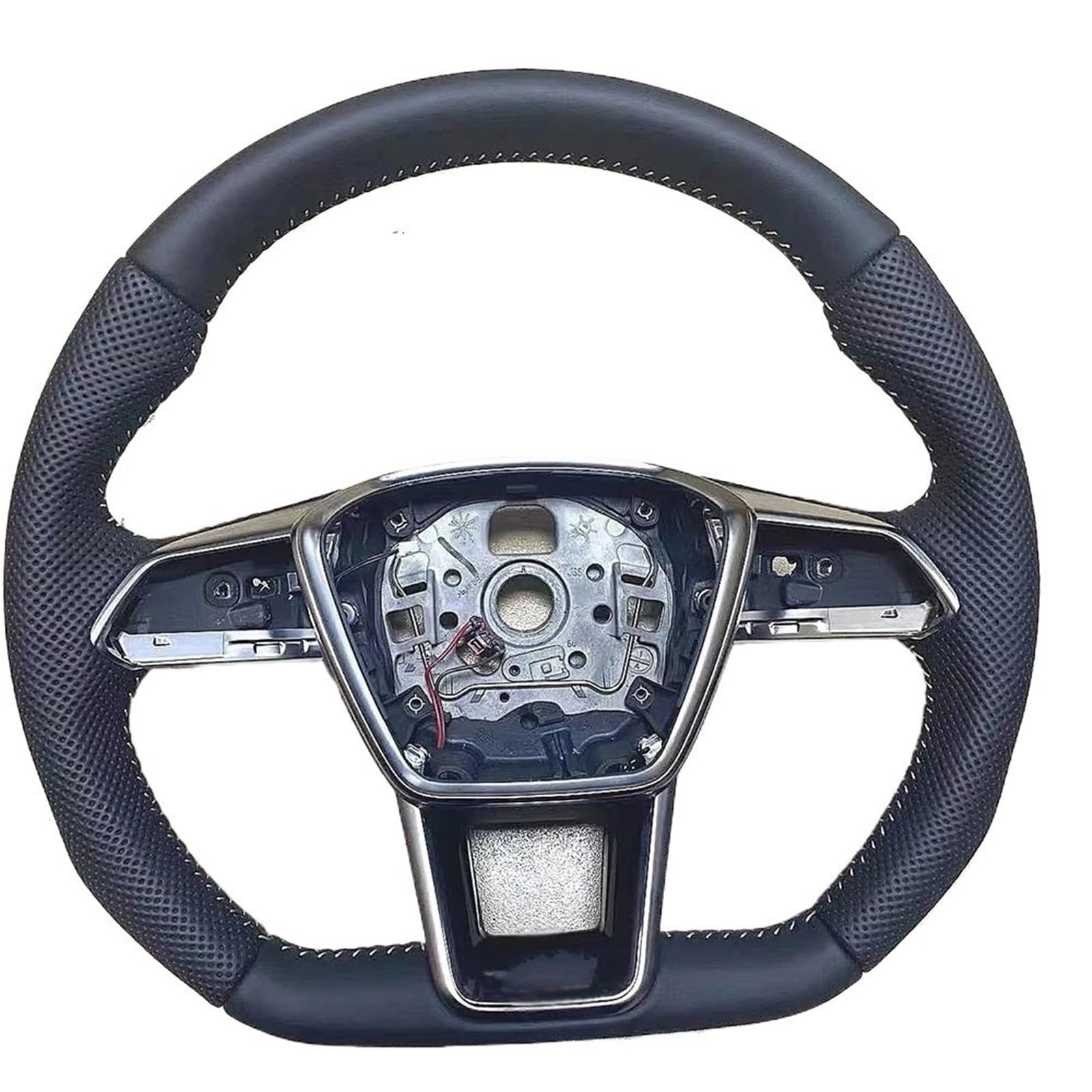 GYTTAK Sportlenkräder Kompatibel Mit Für A6 A7 C8 2019 2020 2021 2022 2023 2024 2025 Für S6 S7 RS6 RS7 Verbesserte Autosport-Lenkradteile Mit Flacher Unterseite Und Heizung(with Heated) von GYTTAK