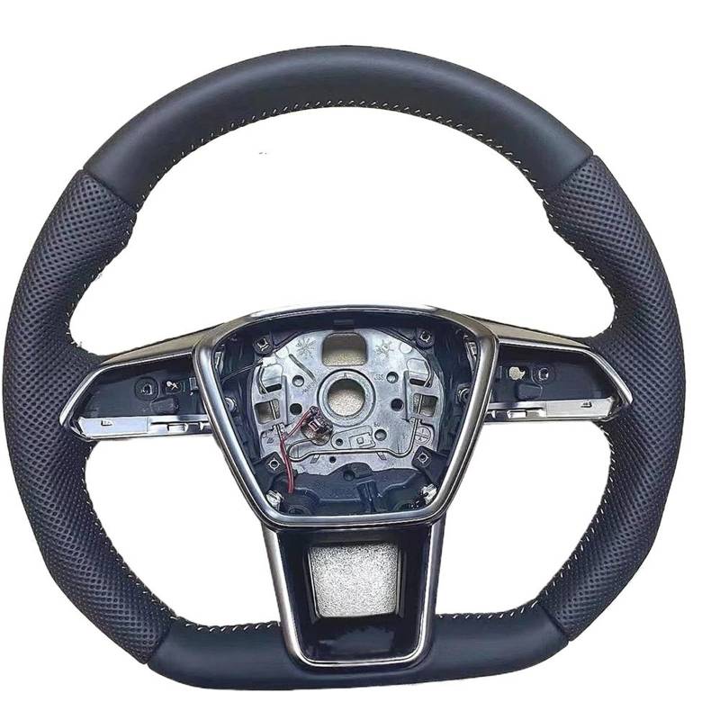 GYTTAK Sportlenkräder Kompatibel Mit Für A6 A7 C8 2019 2020 2021 2022 2023 2024 2025 Für S6 S7 RS6 RS7 Verbesserte Autosport-Lenkradteile Mit Flacher Unterseite Und Heizung(with Heated) von GYTTAK