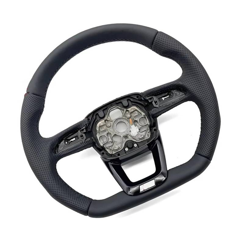 GYTTAK Sportlenkräder Kompatibel Mit Für Q3, Halbperforiertes Sportlenkrad Mit Flachem Boden, Modifikation des Innenraumlenkrads, Autozubehör(S Logo 4) von GYTTAK