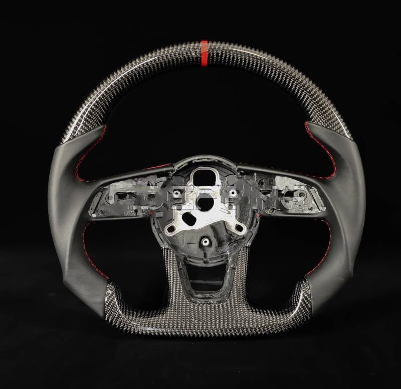 GYTTAK Sportlenkräder Kompatibel Mit Für RS3 RS4 RS5 S3 S4 S5 A3 A4 A5 2016 2017 2018 2019 2020 2021 2022 2023, Individuelles Rennrad, Carbonfaser-Lenkrad(Style 1) von GYTTAK