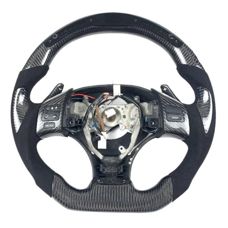 GYTTAK Sportlenkräder Kompatibel Mit Lexus Für ISF Für IS300 IS250 IS350 IS350C IS300C 2006 2007 2008 2009 2010 Carbonfaser-Autolenkrad-Lichtanzeige Mit Tasten(Size 2) von GYTTAK