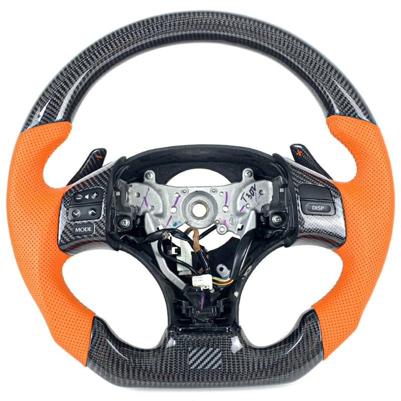 GYTTAK Sportlenkräder Kompatibel Mit Lexus Für ISF Für IS300 IS250 IS350 IS350C IS300C 2006 2007 2008 2009 2010 Carbonfaser-Autolenkrad-Lichtanzeige Mit Tasten(Size 4) von GYTTAK
