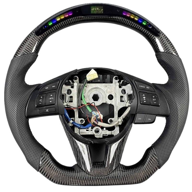 GYTTAK Sportlenkräder Kompatibel Mit Mazda 3 Für Speed ​​3. Generation 2014 2015 2016, Individuelles Carbonfaser-Sportlenkrad-Modifikations-Autozubehör(Style 1) von GYTTAK